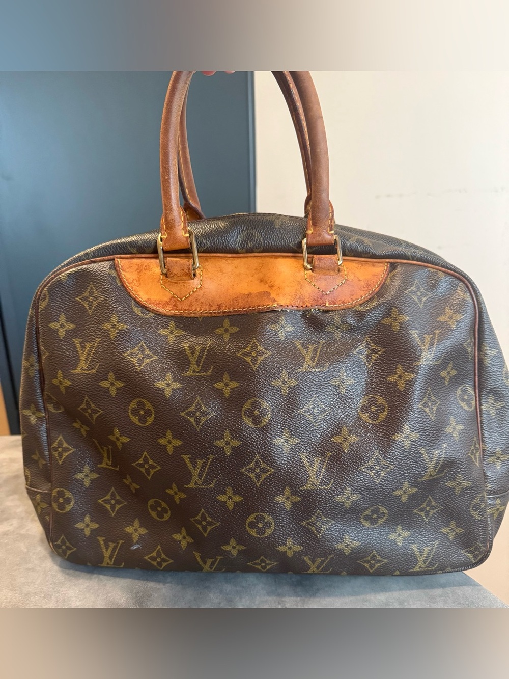 Louis Vuitton 1997 Deauville Bag in Brown Monogram Canvas Vintage Good Condtion - Picture 8 of 16